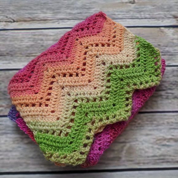 Wool Scarf in Bright Rainbow Colors - Picture 2 of 3